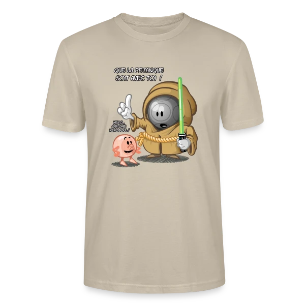 Maquette de T-shirt bio CRAFTER Stanley Stella Unisexe « Que la pétanque soit avec toi ! » à personnaliser