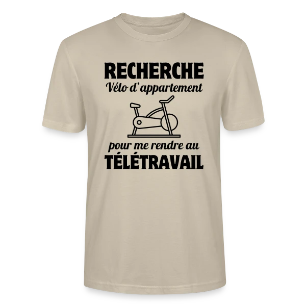 Maquette de T-shirt bio CRAFTER Stanley Stella Unisexe « Humour Télétravail : La Vie au Bureau à Distance » à personnaliser