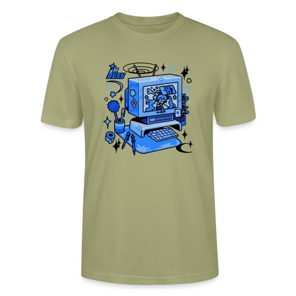 Maquette de T-shirt bio CRAFTER Stanley Stella Unisexe « Ordinateur Rétro "I'm Busy" » à personnaliser