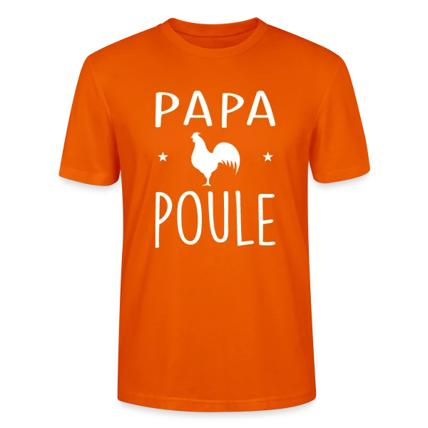 Maquette de T-shirt bio CRAFTER Stanley Stella Unisexe « Papa Poule - Humour et Amour Familial » à personnaliser