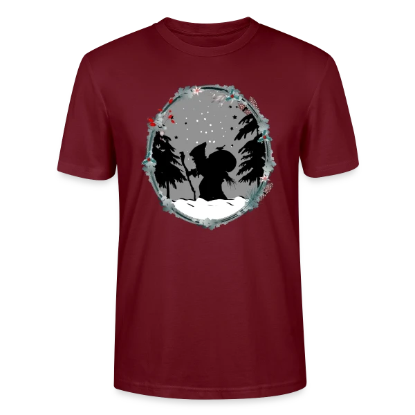 Maquette de T-shirt bio CRAFTER Stanley Stella Unisexe « Père Fouettard en Silhouette - Style Noël Ancien » à personnaliser