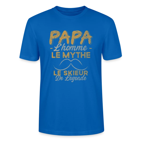 Maquette de T-shirt bio CRAFTER Stanley Stella Unisexe « Papa Skieur de Légende - Humour Cadeau Ski » à personnaliser