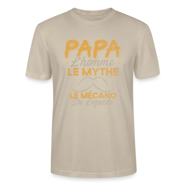 Maquette de T-shirt bio CRAFTER Stanley Stella Unisexe « Papa Mécanicien de Légende - Humour Cadeau Atelier » à personnaliser