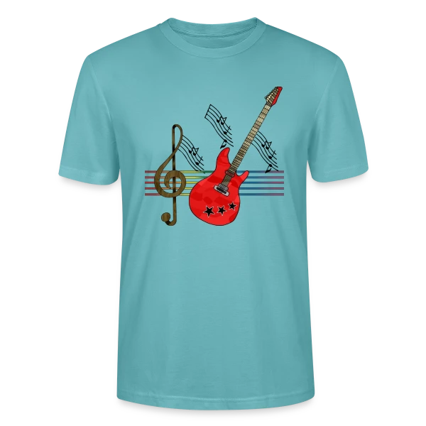 Maquette de T-shirt bio CRAFTER Stanley Stella Unisexe « Guitare Addict » à personnaliser