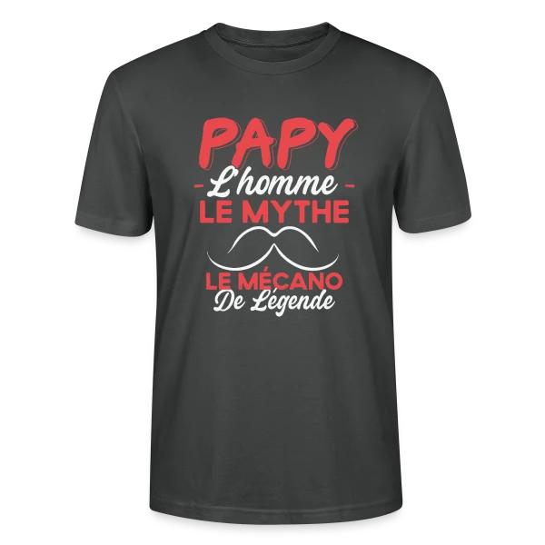 Maquette de T-shirt bio CRAFTER Stanley Stella Unisexe « Papy Mécanicien de Légende - Humour Cadeau Passion Moteur » à personnaliser