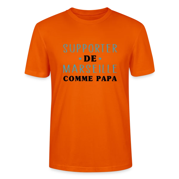 Maquette de T-shirt bio CRAFTER Stanley Stella Unisexe « Supporter Marseillais Comme Papa » à personnaliser