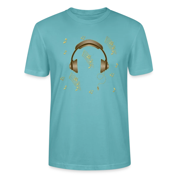 Maquette de T-shirt bio CRAFTER Stanley Stella Unisexe « Casque Audio : Rythme & Style » à personnaliser