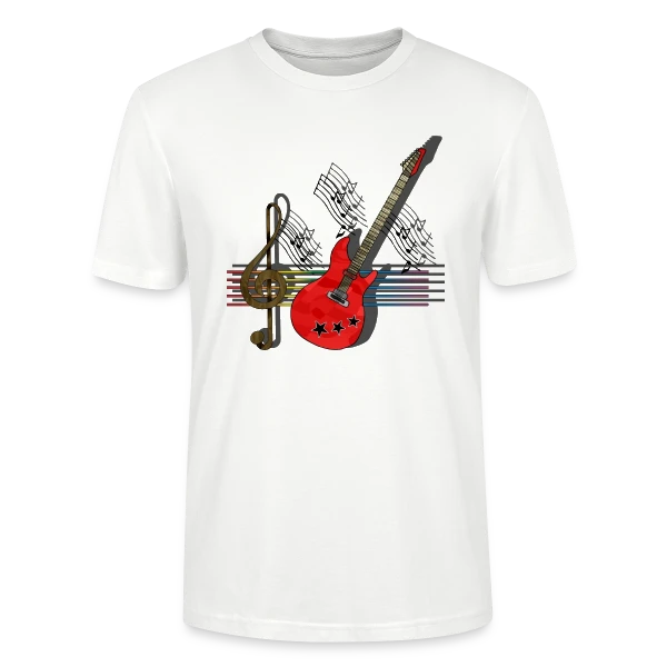 Maquette de T-shirt bio CRAFTER Stanley Stella Unisexe « Passion Guitare » à personnaliser