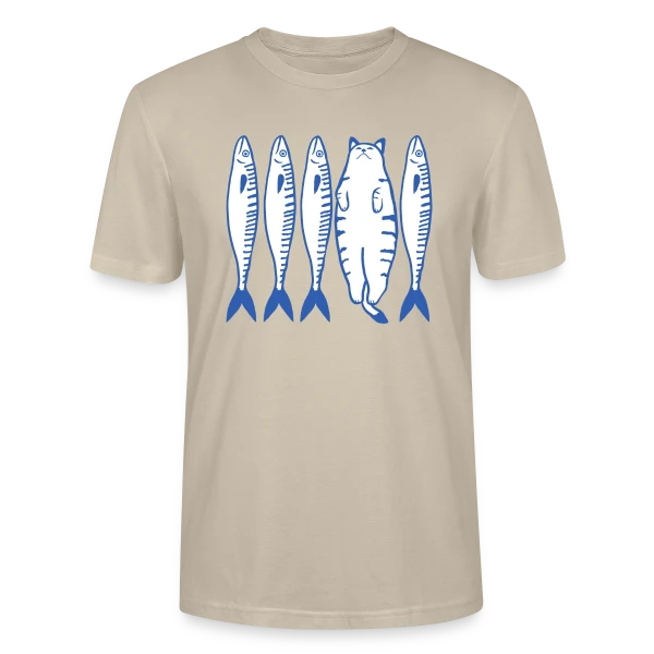 Maquette de T-shirt bio CRAFTER Stanley Stella Unisexe « Chat Blanc et Compagnie » à personnaliser