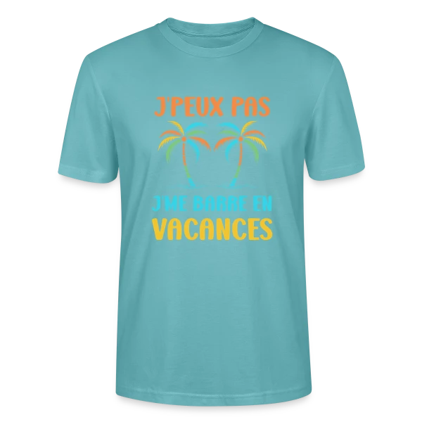 Maquette de T-shirt bio CRAFTER Stanley Stella Unisexe « J'peux Pas, Vacances ! » à personnaliser