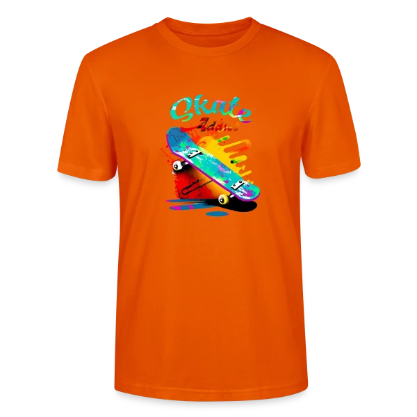 Maquette de T-shirt bio CRAFTER Stanley Stella Unisexe « Skate Addict : Amoureux de la Planche » à personnaliser