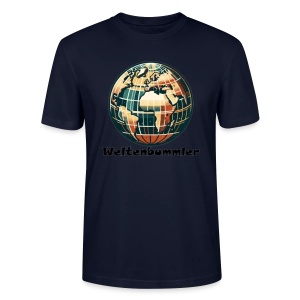 Maquette de T-shirt bio CRAFTER Stanley Stella Unisexe « Globe Vintage Explorateur » à personnaliser