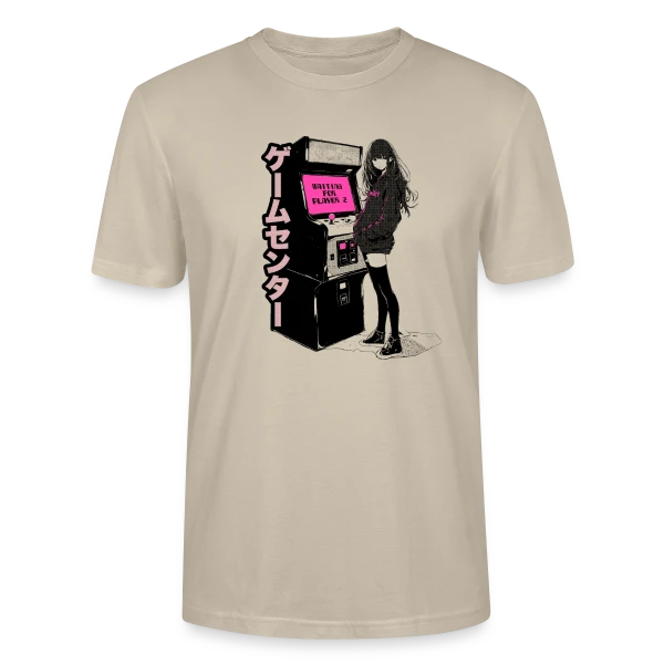 Maquette de T-shirt bio CRAFTER Stanley Stella Unisexe « Fille Anime Gaming - En Attente du Joueur 2 » à personnaliser