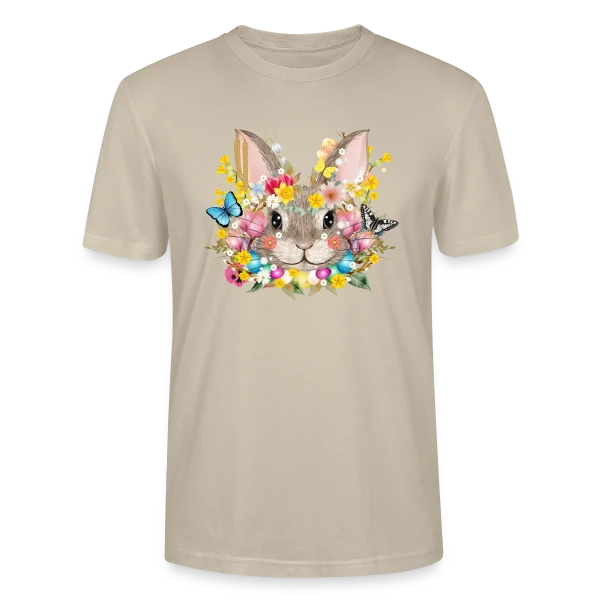 Maquette de T-shirt bio CRAFTER Stanley Stella Unisexe « Lapin de Pâques Enchanté » à personnaliser