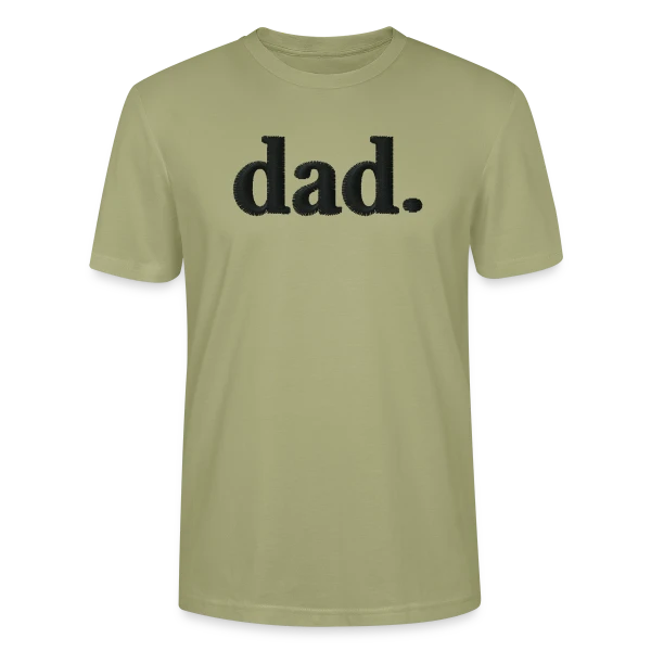 Maquette de T-shirt bio CRAFTER Stanley Stella Unisexe « Brodé 'Dad' - Style Élégant et Minimaliste » à personnaliser
