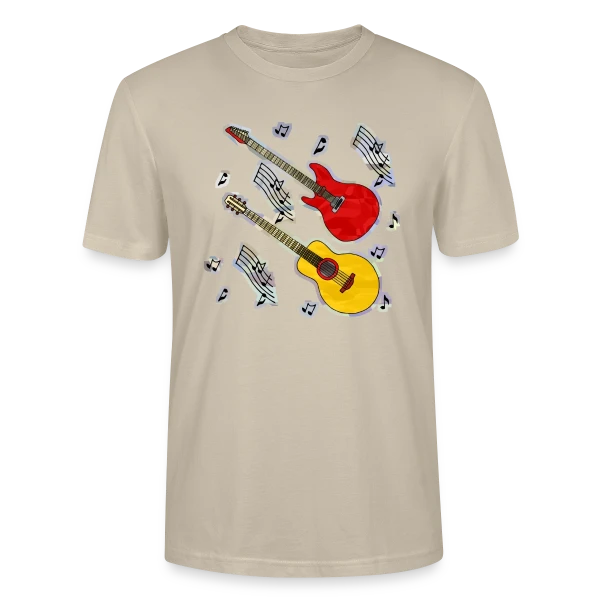 Maquette de T-shirt bio CRAFTER Stanley Stella Unisexe « Mélodie Guitare Vintage » à personnaliser