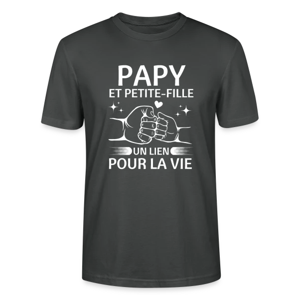 Maquette de T-shirt bio CRAFTER Stanley Stella Unisexe « Papy et Petite-Fille - Un Lien pour la Vie » à personnaliser