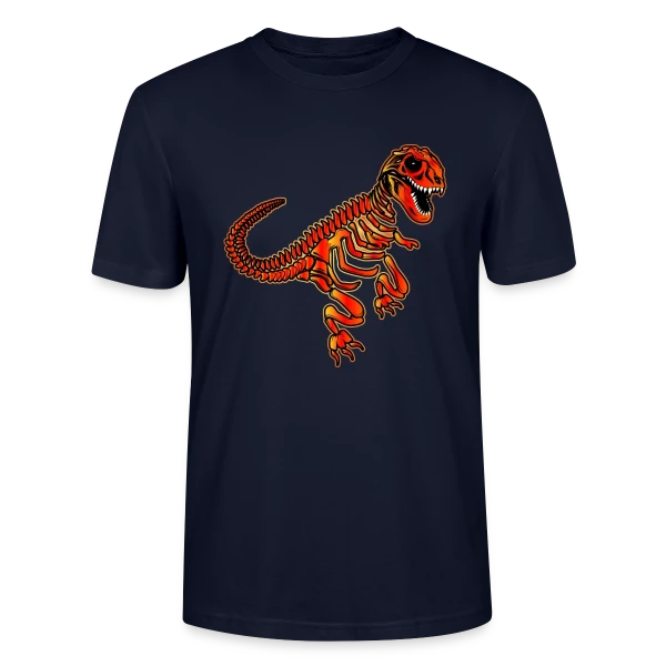 Maquette de T-shirt bio CRAFTER Stanley Stella Unisexe « T-Rex Fossile Rouge Éclatant » à personnaliser