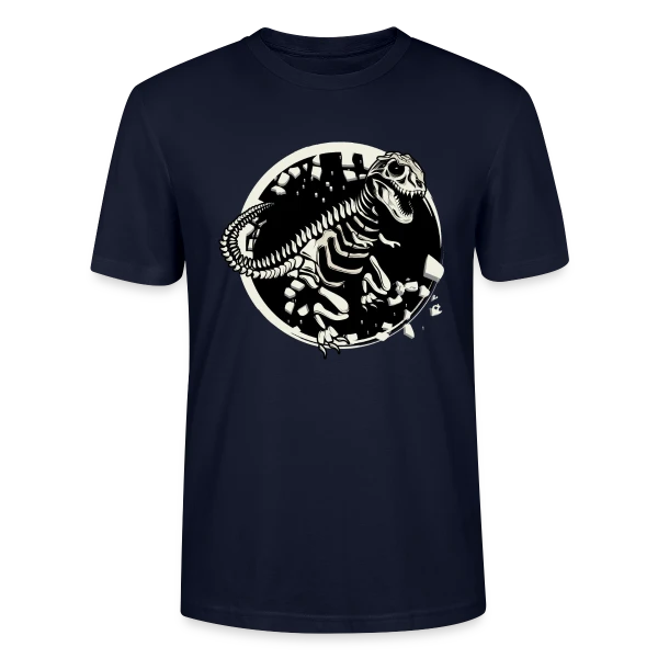 Maquette de T-shirt bio CRAFTER Stanley Stella Unisexe « T-Rex Fossile : Le Squelette de Dinosaure Mythique » à personnaliser