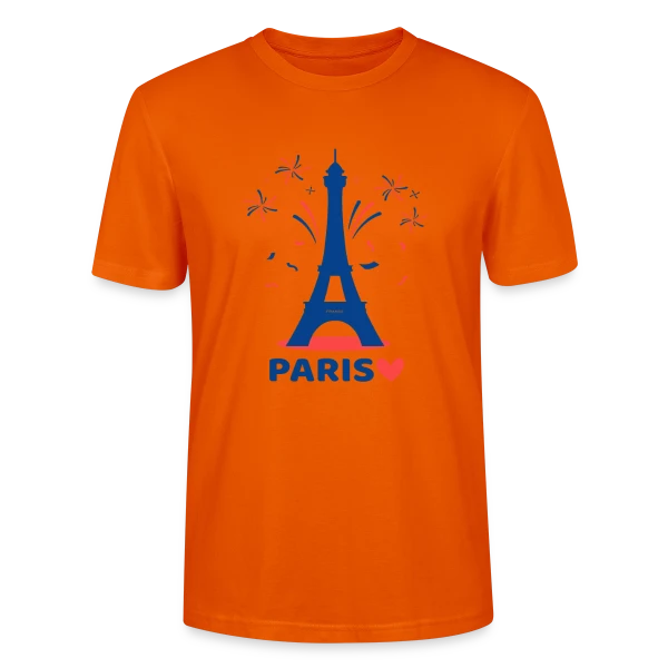 Maquette de T-shirt bio CRAFTER Stanley Stella Unisexe « Tour Eiffel Festive Enfants » à personnaliser