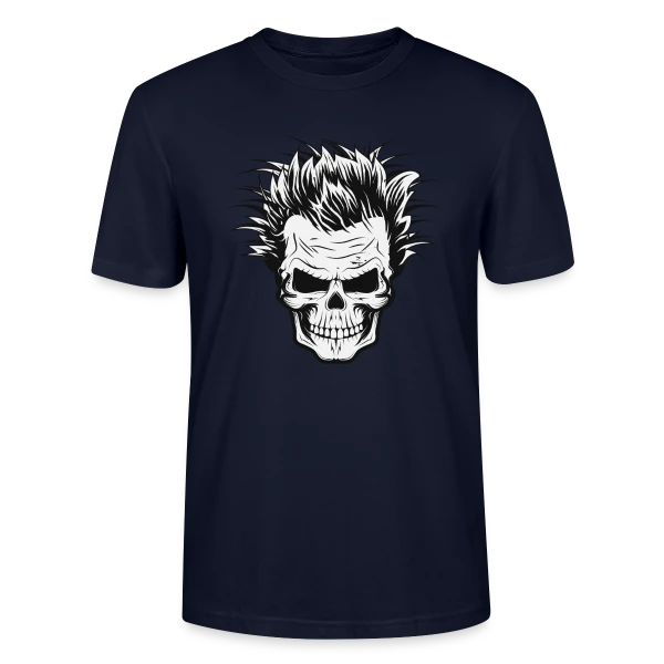 Maquette de T-shirt bio CRAFTER Stanley Stella Unisexe « Crâne de Savant Fou » à personnaliser