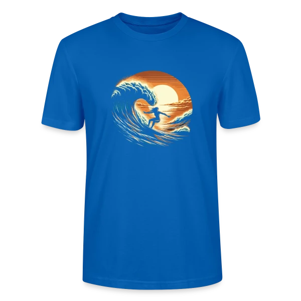 Sunset Surfing Girl - Vague & Coucher de Soleil sur T-shirt bio CRAFTER Stanley Stella Unisexe