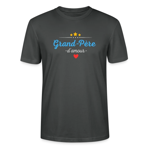 Maquette de T-shirt bio CRAFTER Stanley Stella Unisexe « Grand-Père d'Amour : Personnalisé avec Noms des Petits-Enfants » à personnaliser