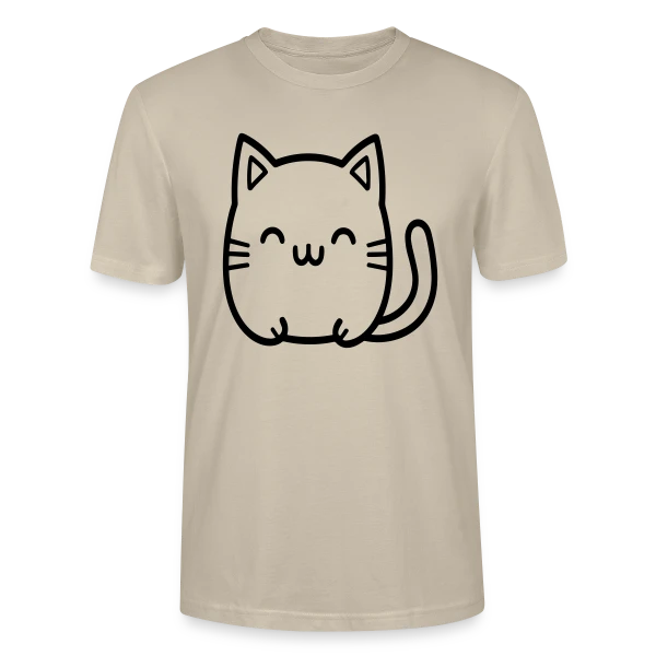 Maquette de T-shirt bio CRAFTER Stanley Stella Unisexe « Chat Kawaii Souriant » à personnaliser