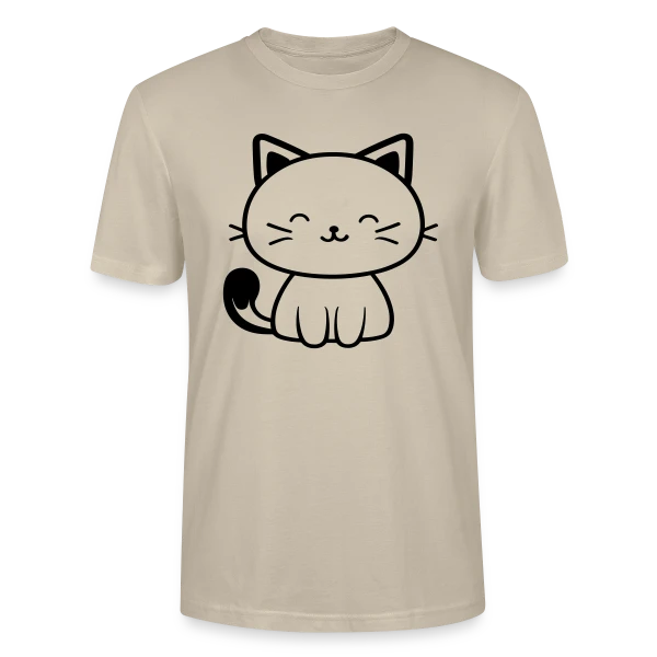 Maquette de T-shirt bio CRAFTER Stanley Stella Unisexe « Chaton Kawaii Souriant » à personnaliser