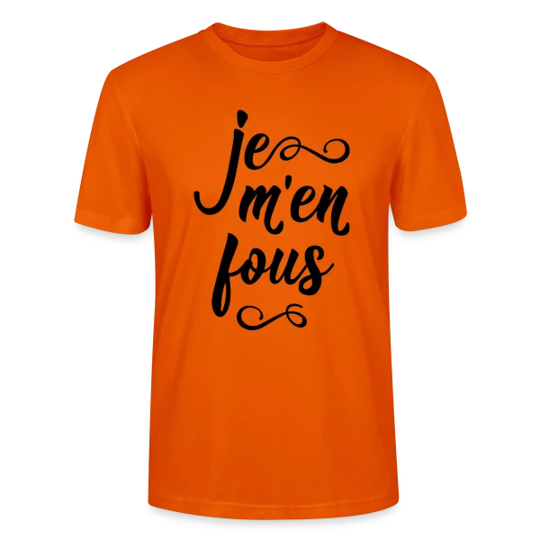Maquette de T-shirt bio CRAFTER Stanley Stella Unisexe « Je m'en Fous : L'Affirmation Décontractée » à personnaliser