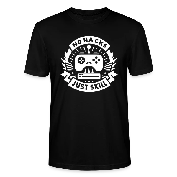 Maquette de T-shirt bio CRAFTER Stanley Stella Unisexe « No Hacks Just Skill | Gamer Éthique » à personnaliser