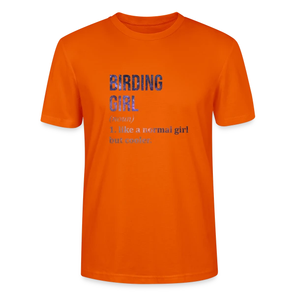 Maquette de T-shirt bio CRAFTER Stanley Stella Unisexe « Birding Girl Galaxie » à personnaliser