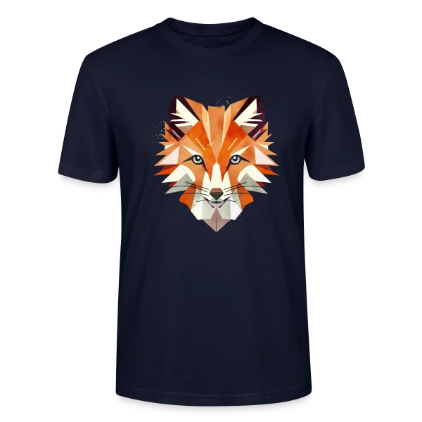 Maquette de T-shirt bio CRAFTER Stanley Stella Unisexe « Renard Géométrique Éclatant » à personnaliser