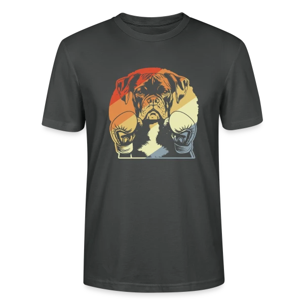 Maquette de T-shirt bio CRAFTER Stanley Stella Unisexe « Boxer Rétro Boxeur » à personnaliser