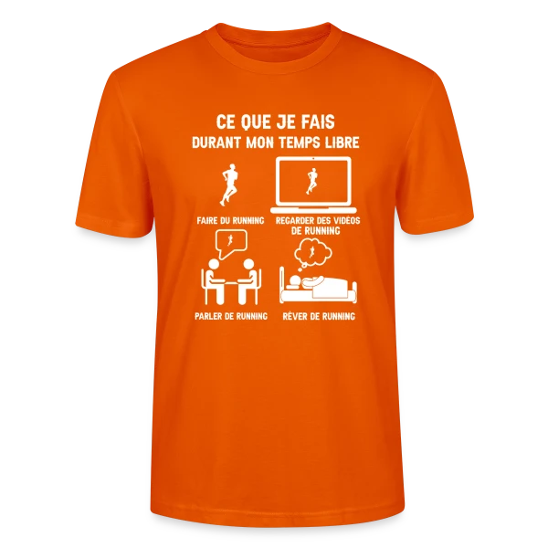 Maquette de T-shirt bio CRAFTER Stanley Stella Unisexe « Mon Temps Libre ? Je Fais du Running ! » à personnaliser