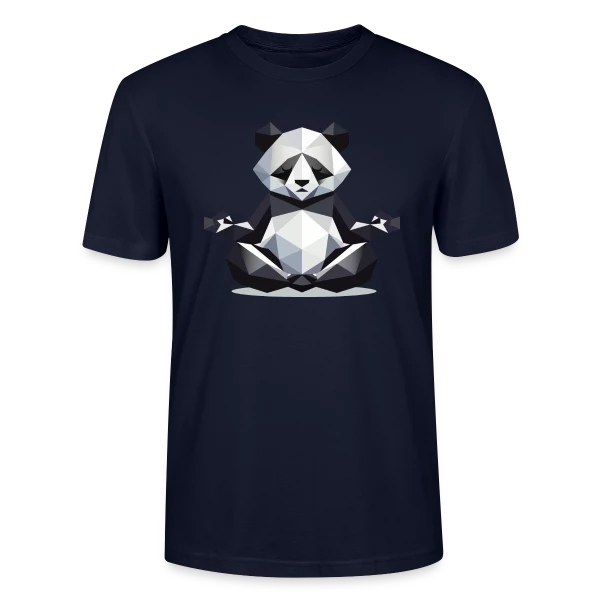 Maquette de T-shirt bio CRAFTER Stanley Stella Unisexe « Panda Zen Géométrique : Harmonie Minimaliste » à personnaliser