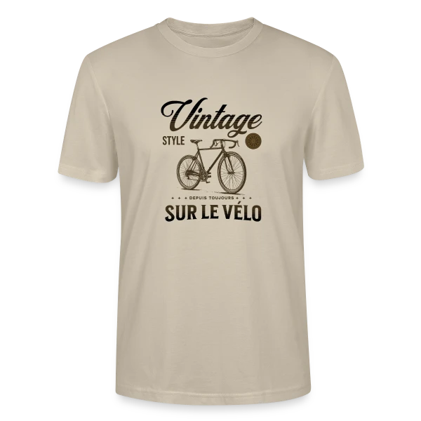 Maquette de T-shirt bio CRAFTER Stanley Stella Unisexe « Passion Vélo Vintage Élégance » à personnaliser