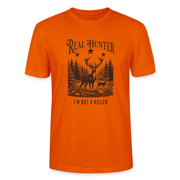 Maquette de T-shirt bio CRAFTER Stanley Stella Unisexe « Passion Chasse : L'Élégance de la Nature » à personnaliser