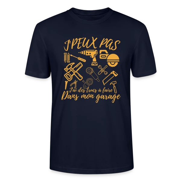 Maquette de T-shirt bio CRAFTER Stanley Stella Unisexe « 'J'Peux Pas J'Ai Bricolage' - Humour Papa Bricoleur » à personnaliser