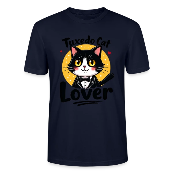 Maquette de T-shirt bio CRAFTER Stanley Stella Unisexe « Femme Amoureux Chat Smoking - Cadeau Félin » à personnaliser