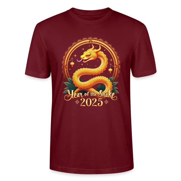 Maquette de T-shirt bio CRAFTER Stanley Stella Unisexe « Nouvel An Chinois 2025 - Année du Serpent » à personnaliser