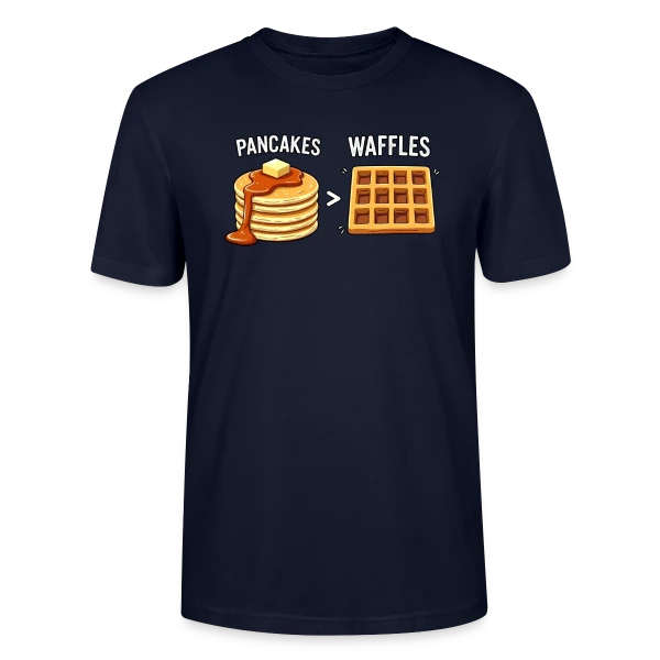 Maquette de T-shirt bio CRAFTER Stanley Stella Unisexe « Team Pancakes : La Victoire est Sucrée » à personnaliser