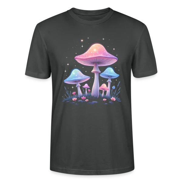 Maquette de T-shirt bio CRAFTER Stanley Stella Unisexe « Champignons Magiques - Art Mystique de la Forêt » à personnaliser