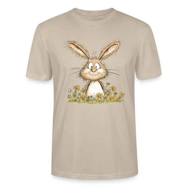 Maquette de T-shirt bio CRAFTER Stanley Stella Unisexe « Lapin Rigolo des Fleurs » à personnaliser