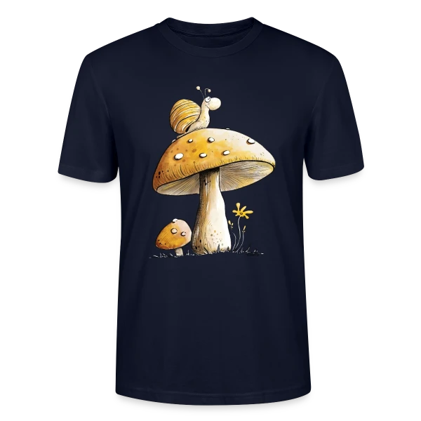 Maquette de T-shirt bio CRAFTER Stanley Stella Unisexe « Escargot Rêveur sur Champignon » à personnaliser