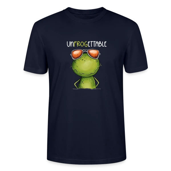 Maquette de T-shirt bio CRAFTER Stanley Stella Unisexe « Grenouille Cool et Inoubliable » à personnaliser