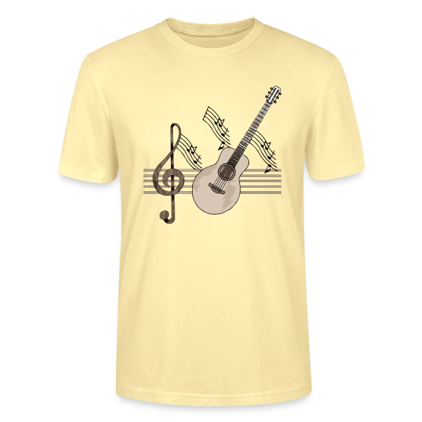 Maquette de T-shirt bio CRAFTER Stanley Stella Unisexe « Guitare Addict » à personnaliser