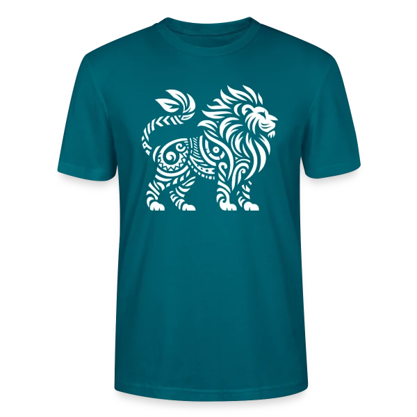 Maquette de T-shirt bio CRAFTER Stanley Stella Unisexe « Lion Tribal : Force et Élégance Sauvage » à personnaliser