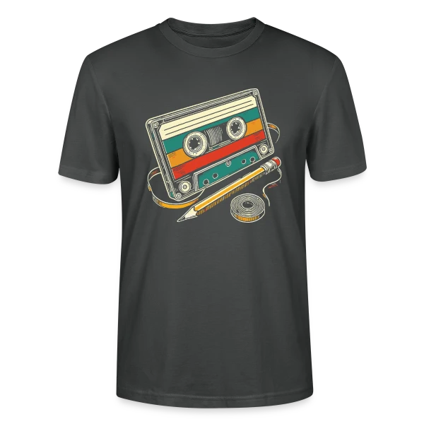 Maquette de T-shirt bio CRAFTER Stanley Stella Unisexe « Cassette Rétro Crayon » à personnaliser