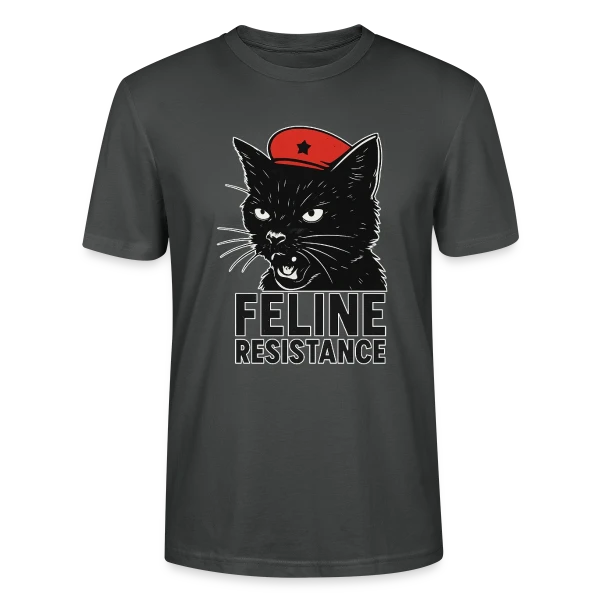 Maquette de T-shirt bio CRAFTER Stanley Stella Unisexe « Chat Noir Révolutionnaire » à personnaliser